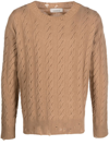 Laneus Maglione Girocollo Broken Braid Cammello In Nude