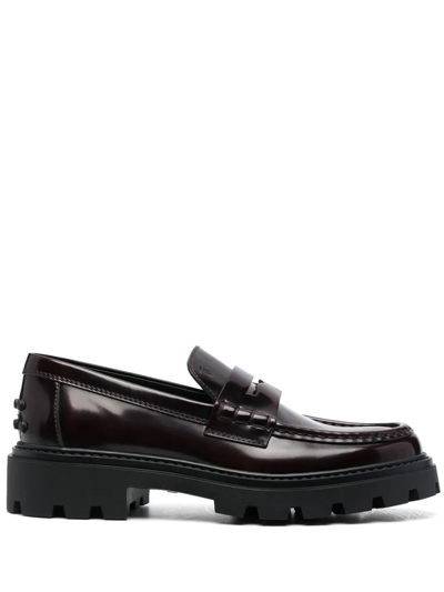Tod's Semi-patent Leather Loafers In Multicolor
