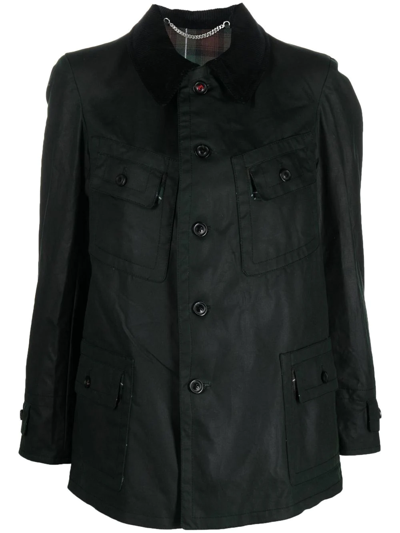 Maison Margiela Waxed Cotton Worker Jacket In Black