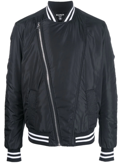 Balmain Casual Bomber Jacket Men In Black