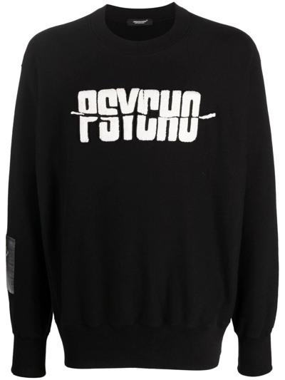 Undercover X Psycho Appliqué Crew-neck Sweatshirt In Black