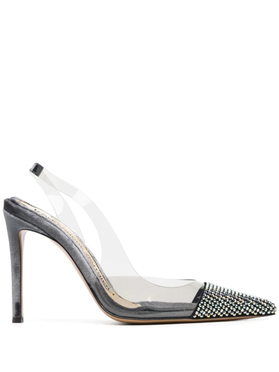 Alexandre Vauthier Rhinestone-embellished Slingback Pumps In Weiss