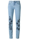 VICTORIA VICTORIA BECKHAM LEAVES EMBROIDERY SKINNY JEANS,VB19144311781678