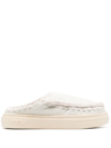 Mou Slip-on Leather Slippers In Weiss
