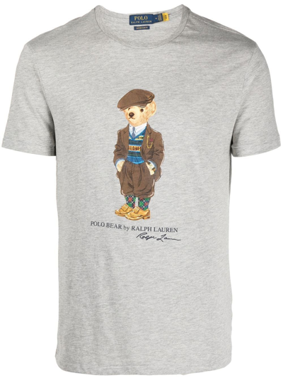 Polo Ralph Lauren Polo Bear Graphic-print T-shirt In Grey