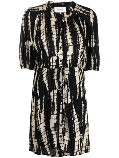 Ba&sh Ba & Sh Kenya Tie Dye Shirt Dress In Black