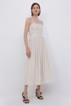 Simkhai Venus Pleated Midi Dress In Nougat