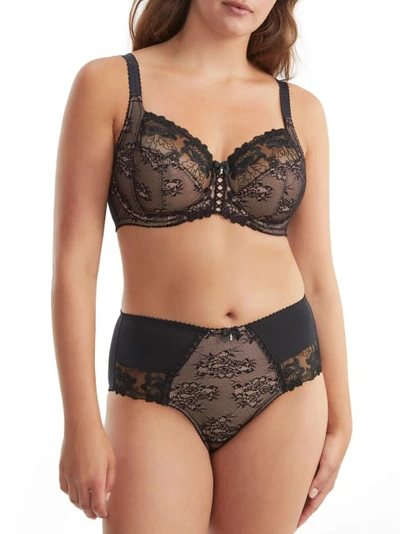 Pour Moi Sofia Embroidered Side Support Bra In Black