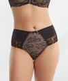 Pour Moi Sofia Embroidered High-waist Brief In Navy,blush