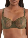 Simone Perele Delice Pattern-embroidered Woven Half-cup Bra In Safari