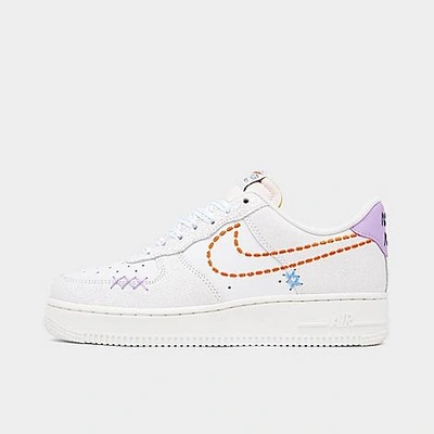 Nike Women's Air Force 1 Low '07 Se Casual Shoes In Cd White/safety Orange/green Glow