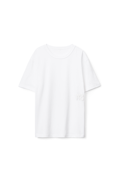 Alexander Wang Puff Logo Tee In Cotton Jersey In White