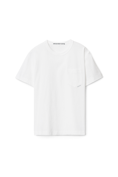 Alexander Wang Pocket Tee In High Twist Jersey In White