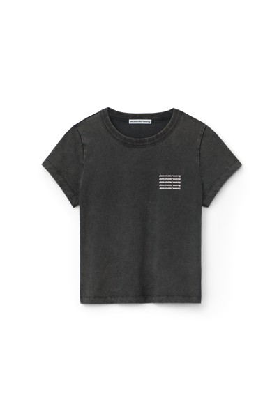 Alexander Wang Shrunken Tee In Acid Wash Jersey In Acid Black