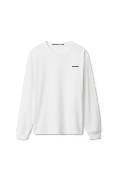 Alexander Wang Long-sleeve Tee In High Twist Jersey In White