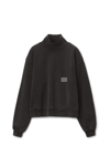 ALEXANDER WANG HIGH NECK PULLOVER IN DENSE FLEECE