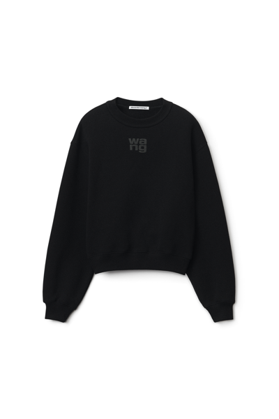 Alexander Wang Relaxed Fit Crew Sweatshirt With Puff Paint Logo In Black