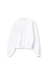Alexander Wang Women Essential Terry Crew Sweatshirt With Puff Paint Logo In White