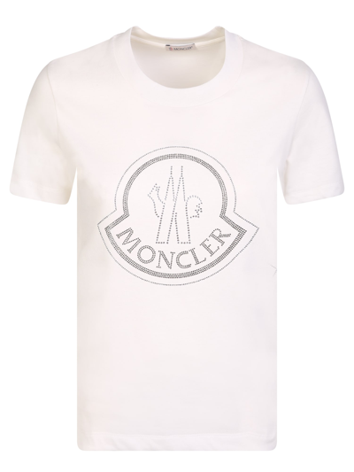 Moncler Studded Logo T-shirt In Black