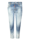 Dsquared2 Distressed Effect Cropped Skinny Jeans In Blue