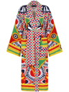 Dolce & Gabbana Graphic-print Long Sleeve Bathrobe In Yellow