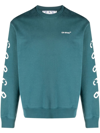 Off-white Chain Arrows Print Crew Neck Sweatshirt In Green