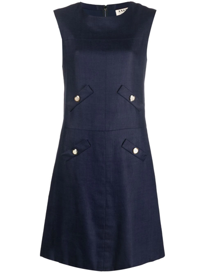 Pre-owned A.n.g.e.l.o. Vintage Cult 1960s Sleeveless Shift Dress In Blue
