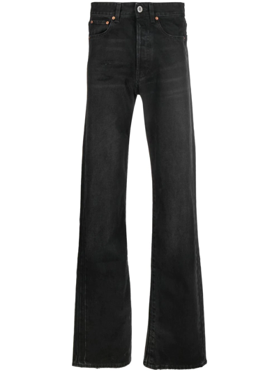 Vetements Dark-wash Bootcut Jeans In Black
