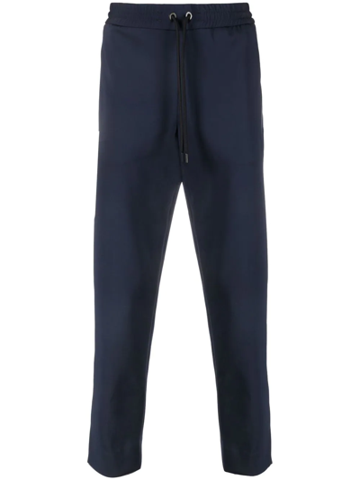 Moncler Cropped Track Pants In Blue