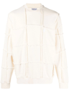 Marcelo Burlon County Of Milan Seam-detailing Crew Neck Jumper In Neutrals