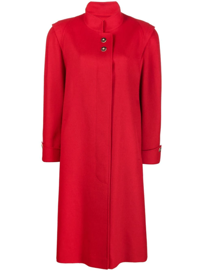 Pre-owned A.n.g.e.l.o. Vintage Cult 1980s Single-breasted Long Coat In Red