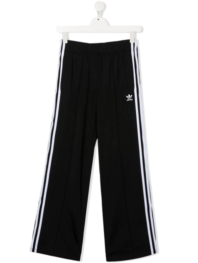 Adidas Originals Kids' Adicolor Wide-leg Track Pants In Black