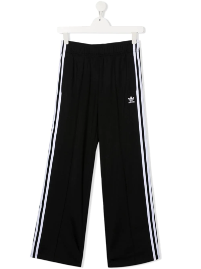 Adidas Originals Kids' Adicolor Wide-leg Track Trousers In Black