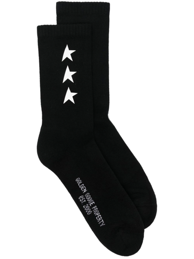 GOLDEN GOOSE RIBBED STAR-PRINT SOCKS