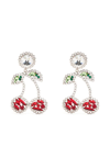 ALESSANDRA RICH CHERRY-CHARM CRYSTAL-EMBELLISHED EARRINGS