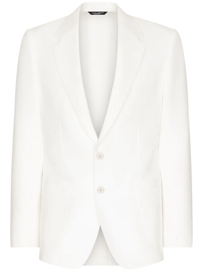 Dolce & Gabbana Notched-collar Single-breasted Blazer In White