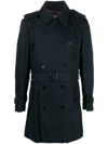 Viktor & Rolf Double-breasted Belted Trench Coat In Blue