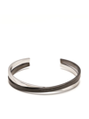 Agnès B. Logo-engraved Layered Bracelet In Silver