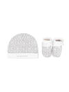 GIVENCHY MONOGRAM KITTED HAT AND BOOTIES SET