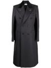 Maison Margiela Grey Double-breasted Wool Coat In Grey