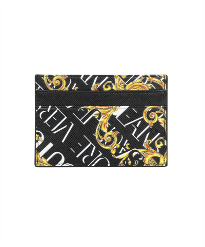 Versace Jeans Couture Printed Card Case In Black
