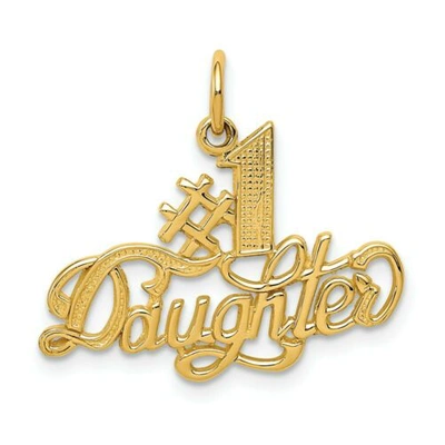 Pre-owned Accessories & Jewelry 14k Yellow Gold Children's 1 Daughter Charm Solid Kids Pendant 22mm X 23mm