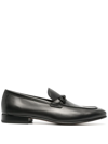 Ferragamo Gancini-buckle Leather Loafers In Black