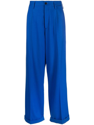 Marni High-waisted Tailored Trousers In Blue