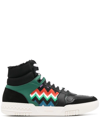 MISSONI ZIGZAG-PATTERN HIGH-TOP SNEAKERS