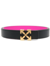 OFF-WHITE ARROW-BUCKLE REVERSIBLE LEATHER BELT