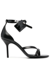 Off-white Zip Tie Leather Sandals In Schwarz