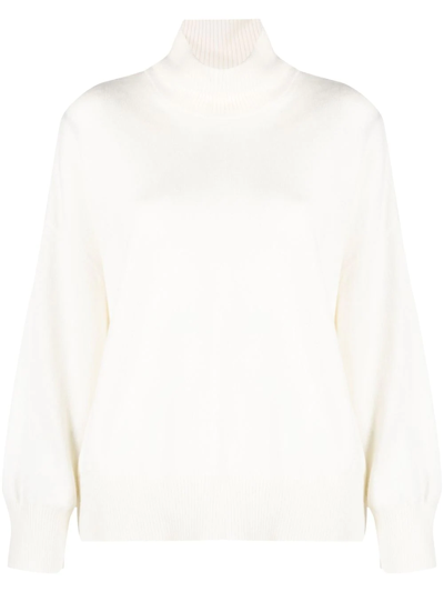 Loulou Studio Long-sleeve Roll-neck Jumper In White