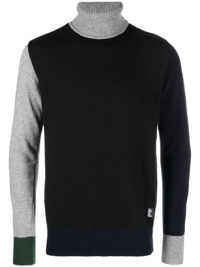 The Power For The People High-neck Wool Jumper In Black