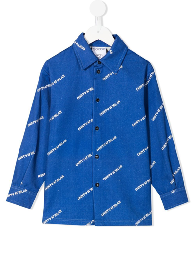 Marcelo Burlon County Of Milan Logo Button-down Shirt In Blau